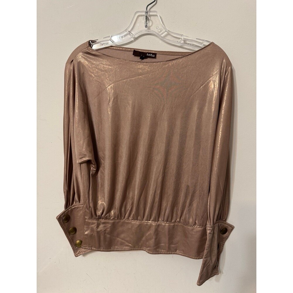 KOOBA Metallic Brown blouse statement size small rare find